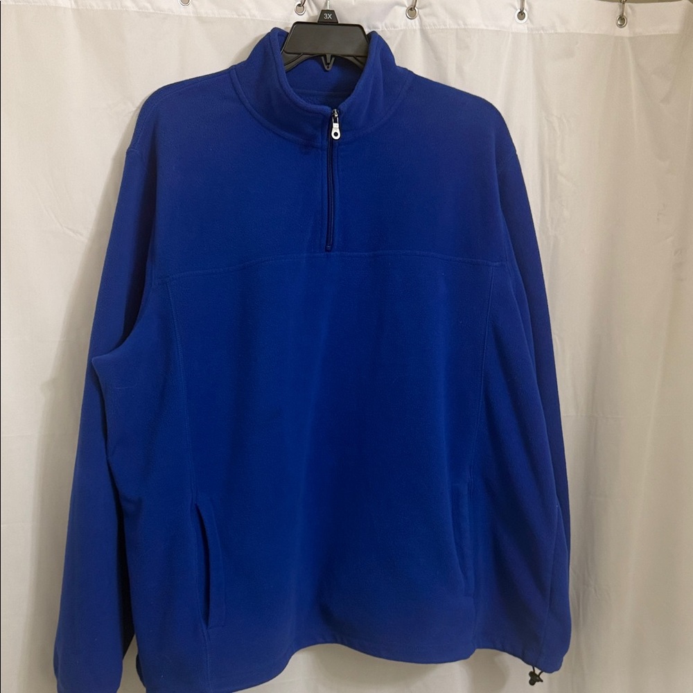 Men's Blue Half-Zip Fleece Sweater. XXL